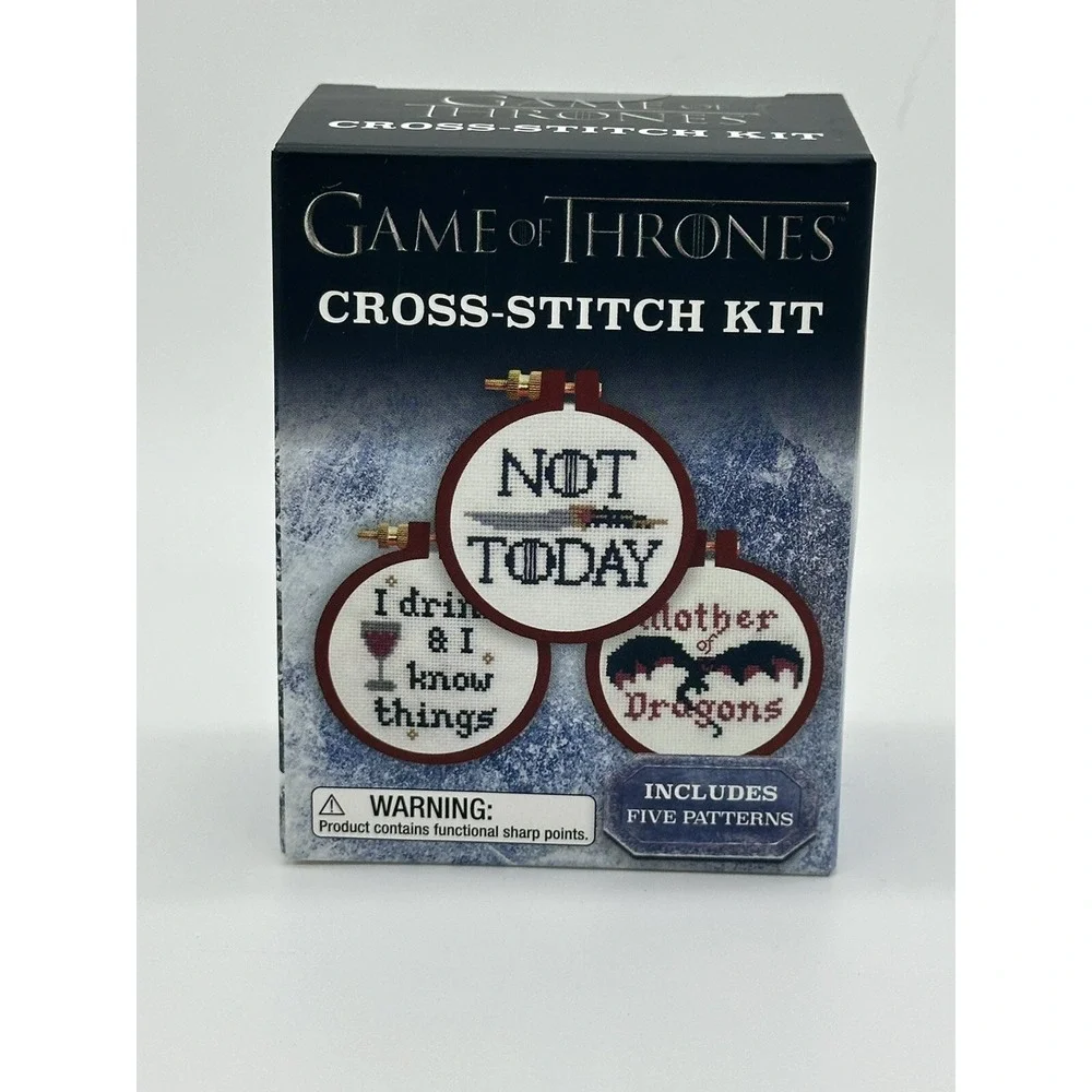 Game of Thrones Cross-Stitch Kit Gift Stocking Stuffer Fan White Elephant NIB